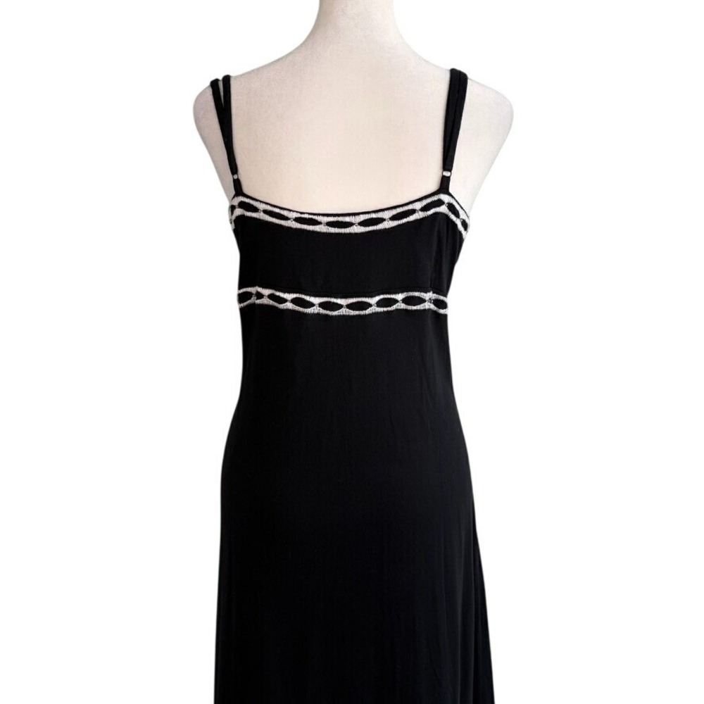 INC Intl Concepts Embroidered Boho Maxi Dress Large Resort Beaded Cotton Blend - Picture 5 of 8